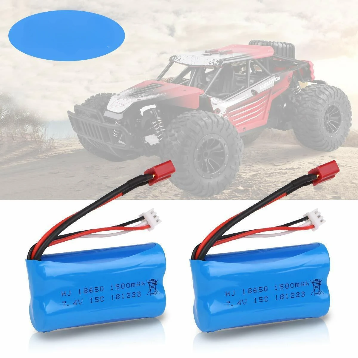 Wltoys-rcカーバッテリー,7.4v,18650, 1500mah,wltoys 10428, 12428, 12423,q46,充電器付きスペアパーツ,tプラグ,4wd,12401,アップグレード