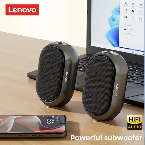 Lenovo ED115 Computer Speakers PC Sound Box HIFI Stereo Microphone USB Wired Caixa De Som with LED Light For Desktop Computer