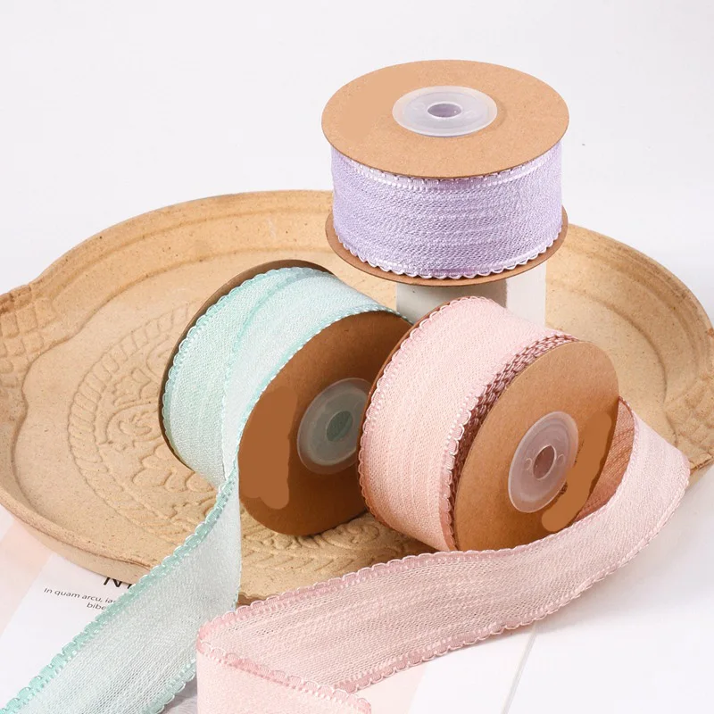 10 Yards 38MM  Hollow Lace Double-Sided Ribbon Single Color Hair Bows DIY Crafts Gift Wrapping Handmade Accessories Decoration