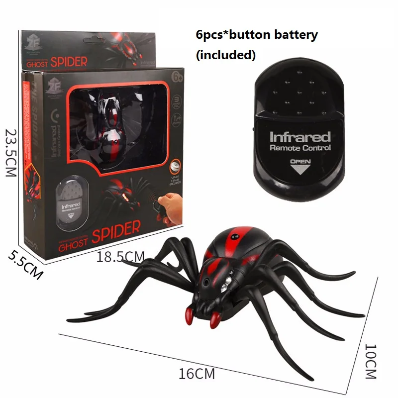 Funny Simulation Infrared Remote Control Prank Insect RC Cockroach Gag Toy for Joke Trick Bugs Little Animal Spider Scorpion Bee