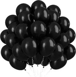 50pcs 5inch small matte black latex balloons for birthday party decoration, DIY wedding, Halloween graduation ceremony
