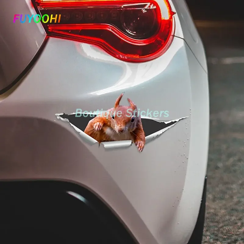 FUYOOHI Funny Sticker Squirrel Waterproof Vinyl Decal Car Accessories Decor Pegatinas Para Coche Motorcycle Helmet Car Sticker