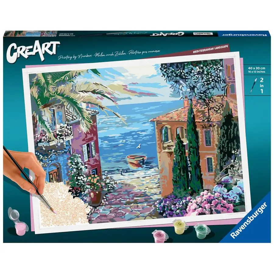 

CreArt Mediterranean Landscape Paint by Numbers Kit for Adults Painting Arts and Crafts for Ages 14 and Up