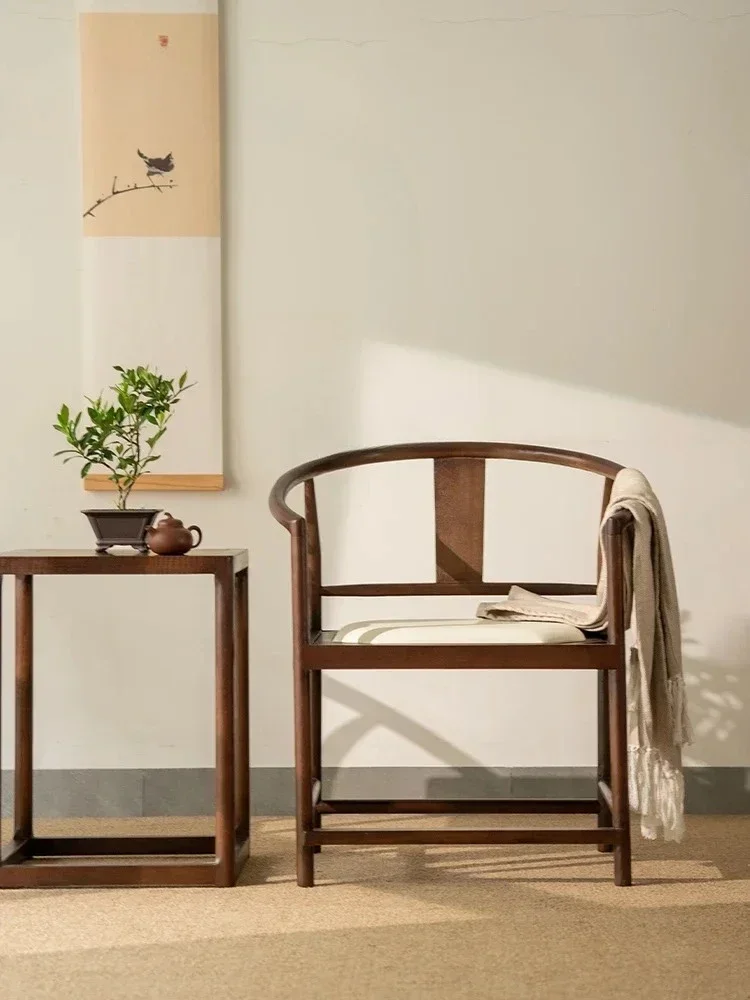 Chinese solid wood armchair three-piece Taishi chair, master official hat chair guest chair palace leisure chair meditation
