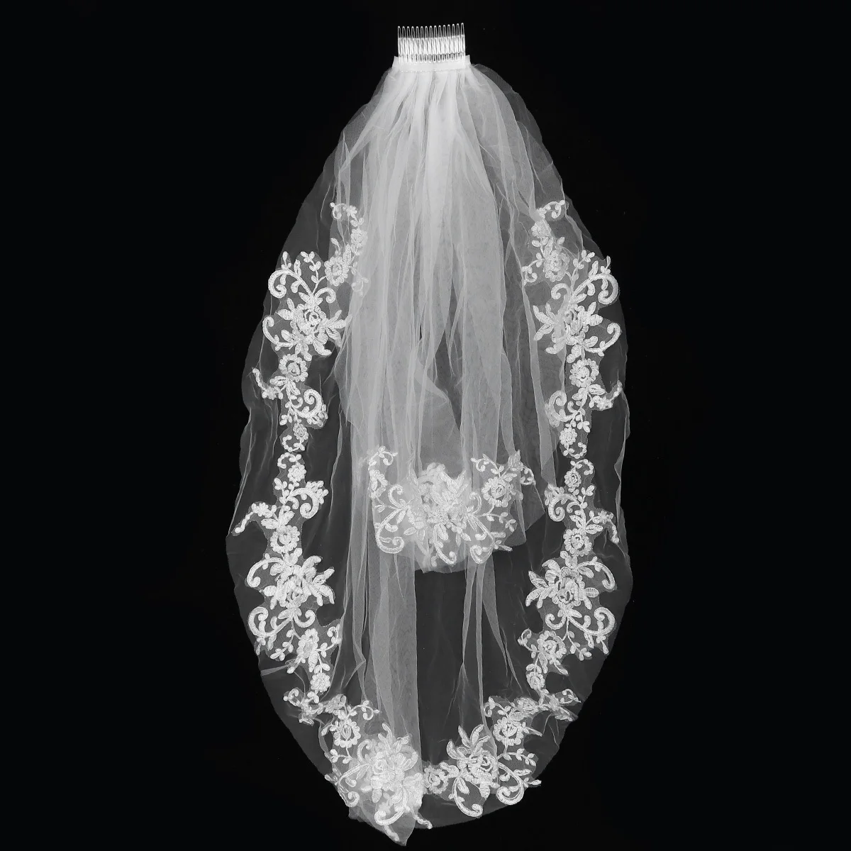 

Elegant Dual Layer Short Bridal Veils Beige Hair Side Comb Easy Attach Wedding Veil Bride Special Event Bridal Veils