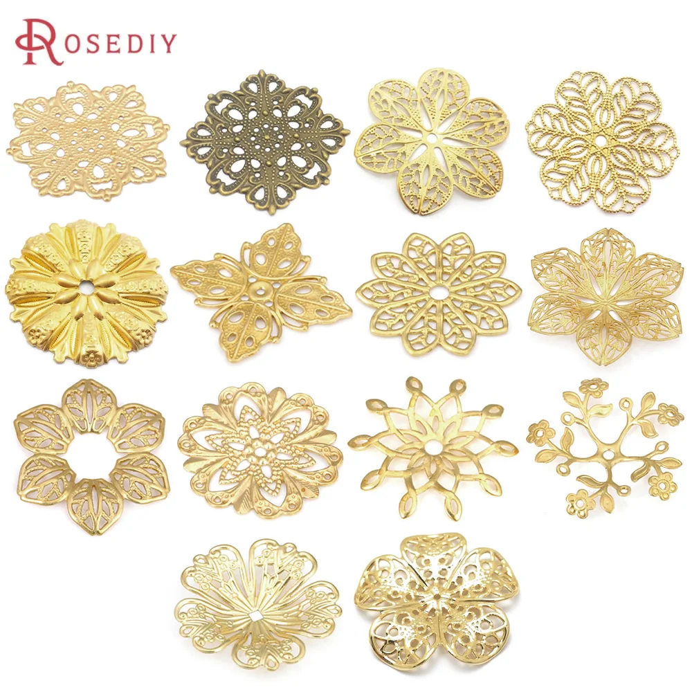 Not Plated Color Brass Decorative Earrings Connect Flower Diy Accessories Jewellery Making Materials Rosediy official-website