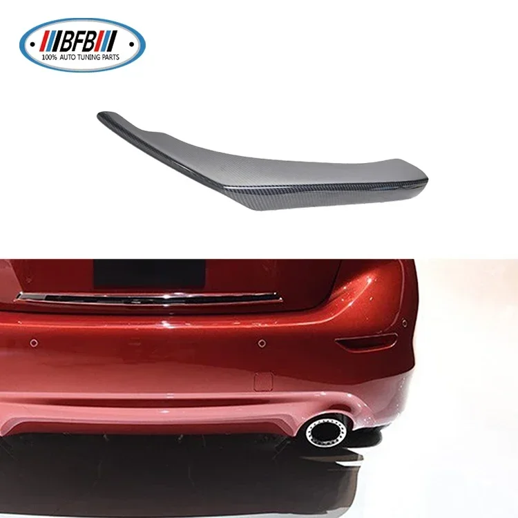 2PCS Carbon  Rear Bumper Splitter Lip Rear Down Flaps Fit For Infiniti Q50 Rear Bumper 2015-2017 customcustom