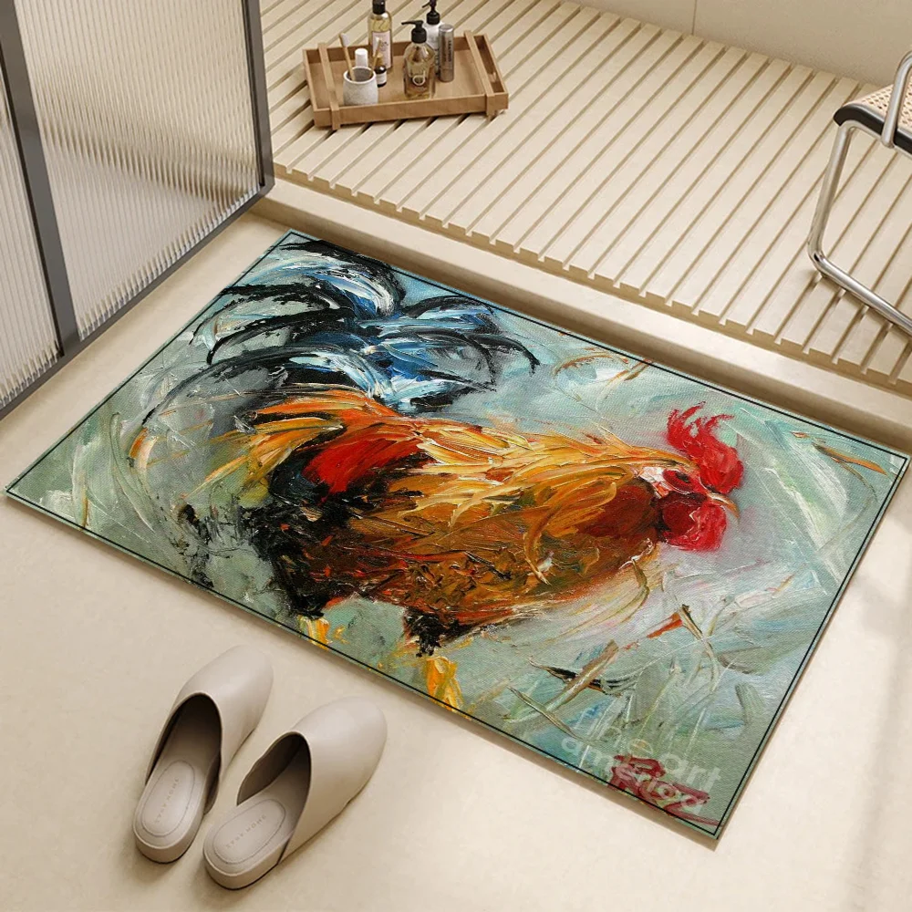 Rooster Custom House Entrance Door Doormat Entrance to Home Decoration Accessories Bath Rug Mat Cute Carpet for Kitchen Carpets