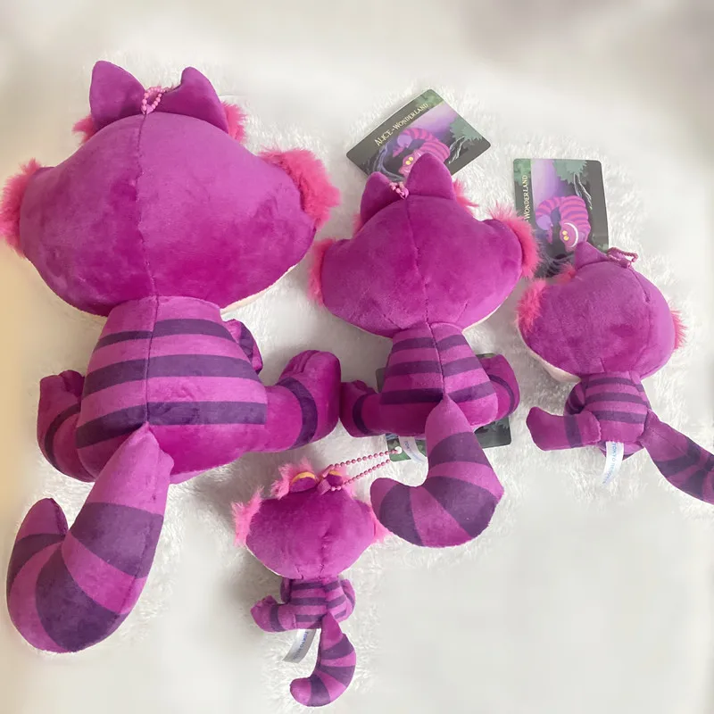 LLavero de animales de Alicia en el país de las Maravillas, juguetes de peluche de gato de Cheshire de Disney Kawaii, mochilas para niños y niñas,