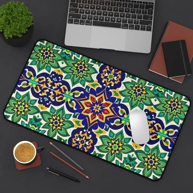

Colorful Floral Table Mat, Stylish Home Office Decoration, Unique Gift for Students, Ergonomic Mouse Pad, Workspace Accessories