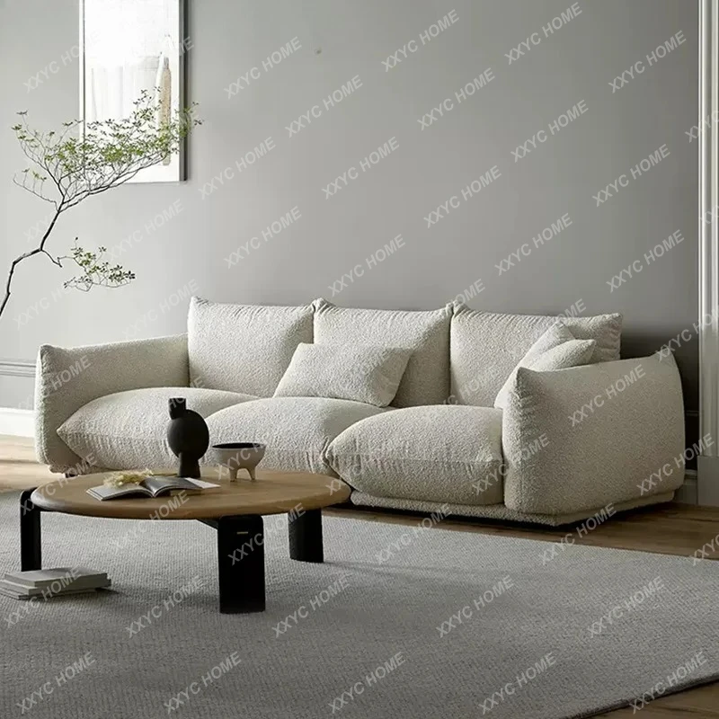 

Диван из гранулированной овечьей шерсти нестандартной формы, кремового цвета, прямой, в стиле "Ветерок"