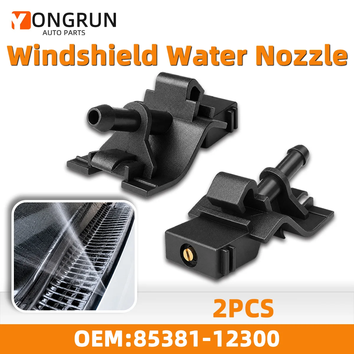  2 Stück Auto-Windschutzscheiben-Wasserdüse passend für Toyota Corolla Camry RAV4 Auris Highlander Corolla Camry, 85381-30110, 85381-12300 – Detail 1