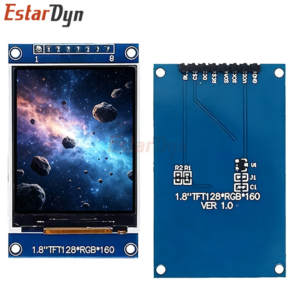 Estardyn 1.8'' 128X160 Color TFT LCD Screen SPI Interface ST7735S Display Module For Microcontroller Development Board