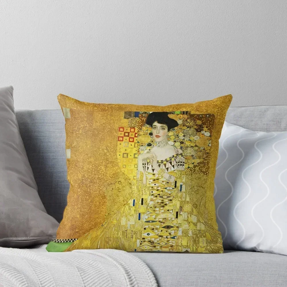 HD Portrait of Adele Bloch-Bauer, by Gustav Klimt- 1907 HIGH DEFINITION Throw Pillow Pillow Cases Throw Pillow