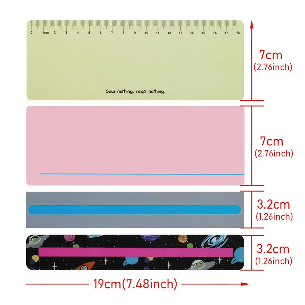 Color Creativity Colorful Plastic Tape PVC Reading Aid Read Guide Transparent Mark Colorful Plastic Bookmarks Highlight Strip