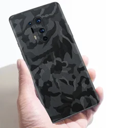 3D Camo Wood Skin Film Wrap Skin Phone Back Sticker For OnePlus Ace3 2 Ace Pro 12 11 10 9 Pro 8T 8 7T Pro 1+6T Black Camo SKIN