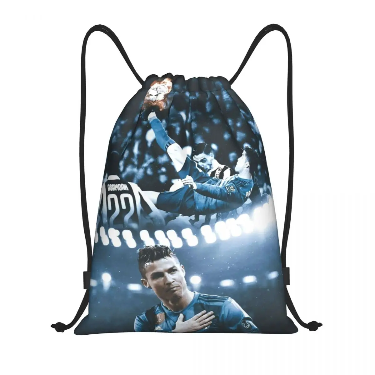 

Football Ronaldos Sackpack Bag Cr7 Soccer Sports Drawstring Backpack Gym Sport String Bags for Outdoor Activities Travel