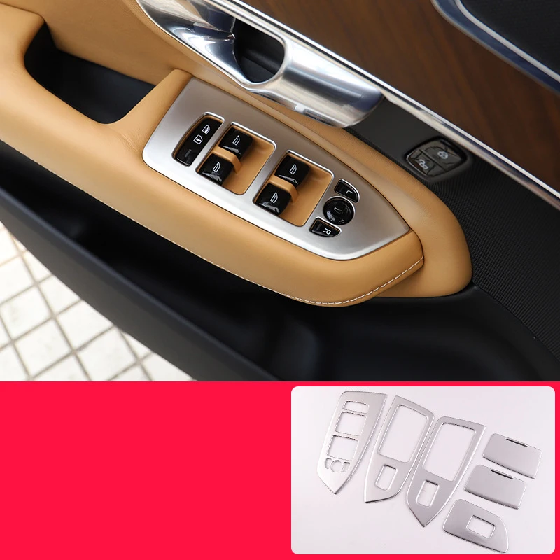 Juego de pegatinas de cubierta de Panel de botones de ventana para Volvo XC90 XC60 S60 XC40 interruptor de ventana de coche marco decorativo de elevación accesorios de coche