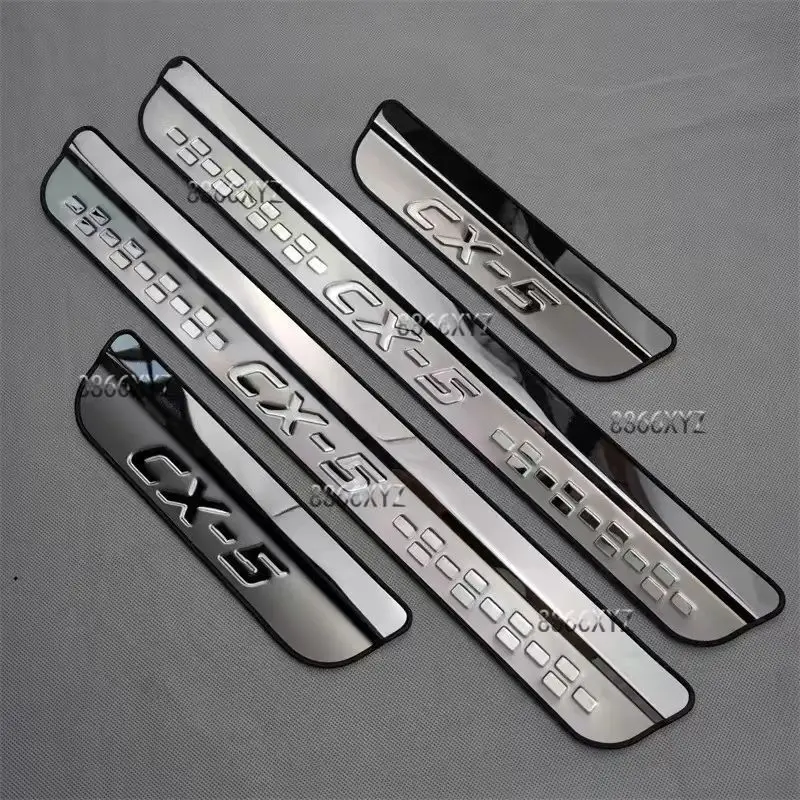 

for mazda cx-5 cx5 2017 2018 2019 2020 2021 2022 2023 stainless door sill plate trim scuff panel protector car accessories
