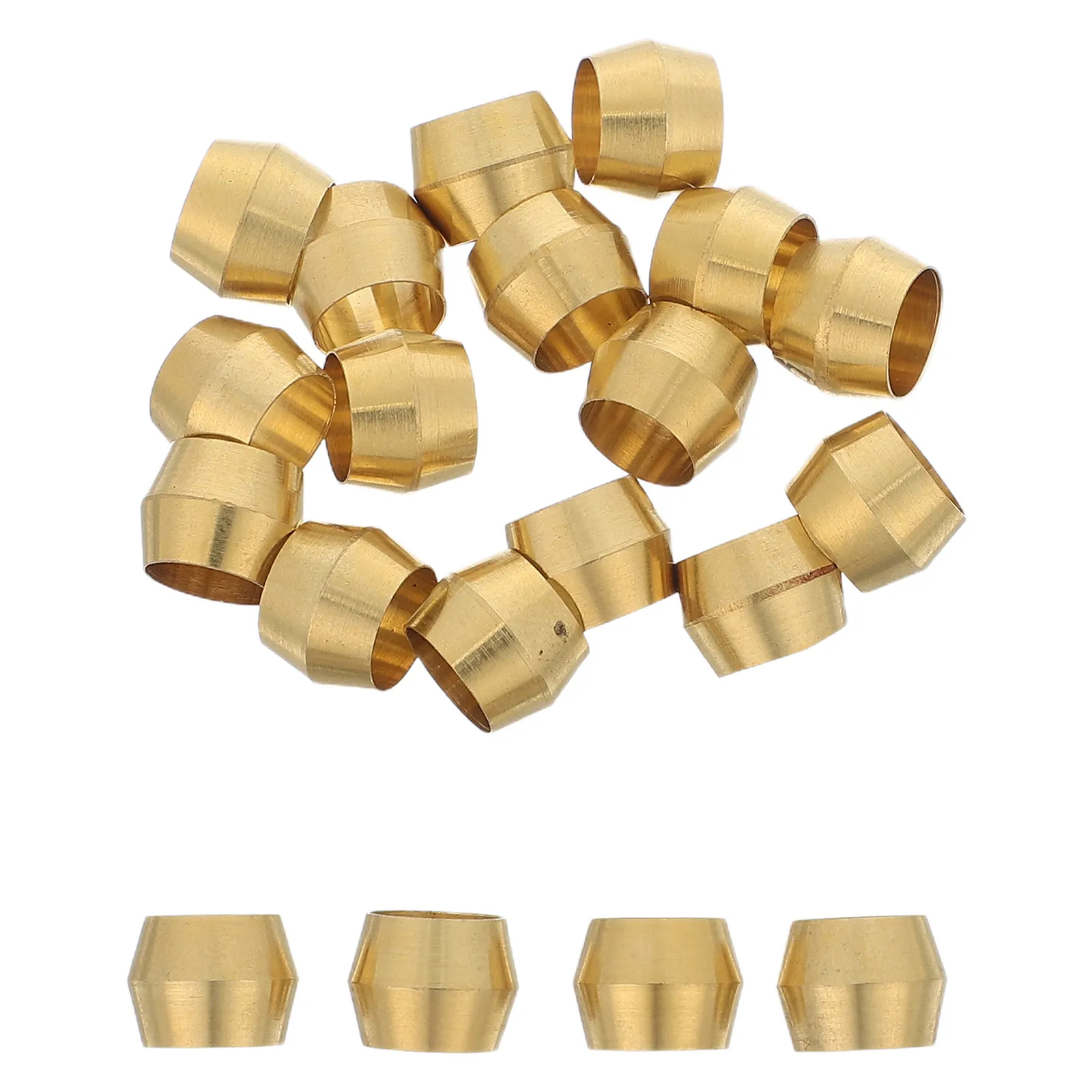 20Pcs Copper Tube Compression Fittings Dual Taper Brass Olive Secure Leakproof Copper Pipe Joint for Air Line Refrigeration
