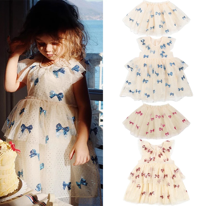 

2024 New Autumn Winter Female Baby Blue Butterfly Half Skirt Girls Sleeveless Cute Dress Kids Europe America Cute Dress