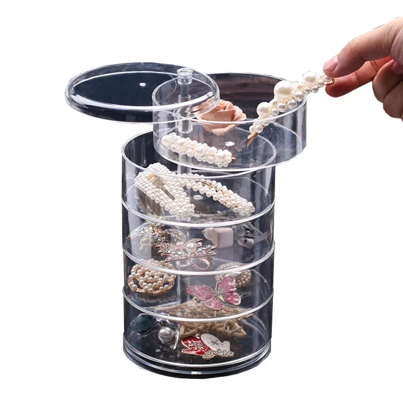 Fashion large capacity Jewelry Storage Rack Multi layer Clear Rotating Display Stand Women Product Display Shelf