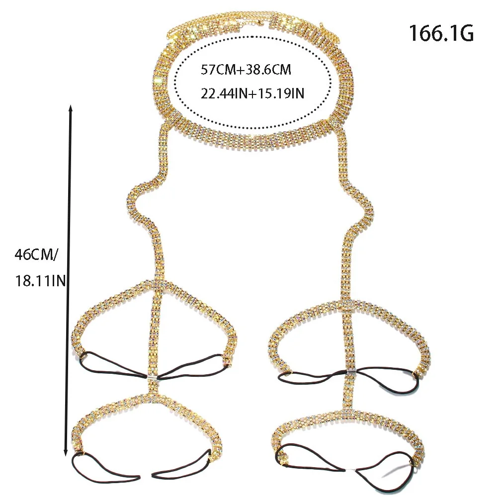 أربطة الفخذ من حجر الراين للنساء ، مجوهرات أرجل كريستالية ، سلسلة قابلة للتعديل ، إكسسوارات خصر ، شاطئ ، مثير ، متعدد الطبقات ، بيكيني #5