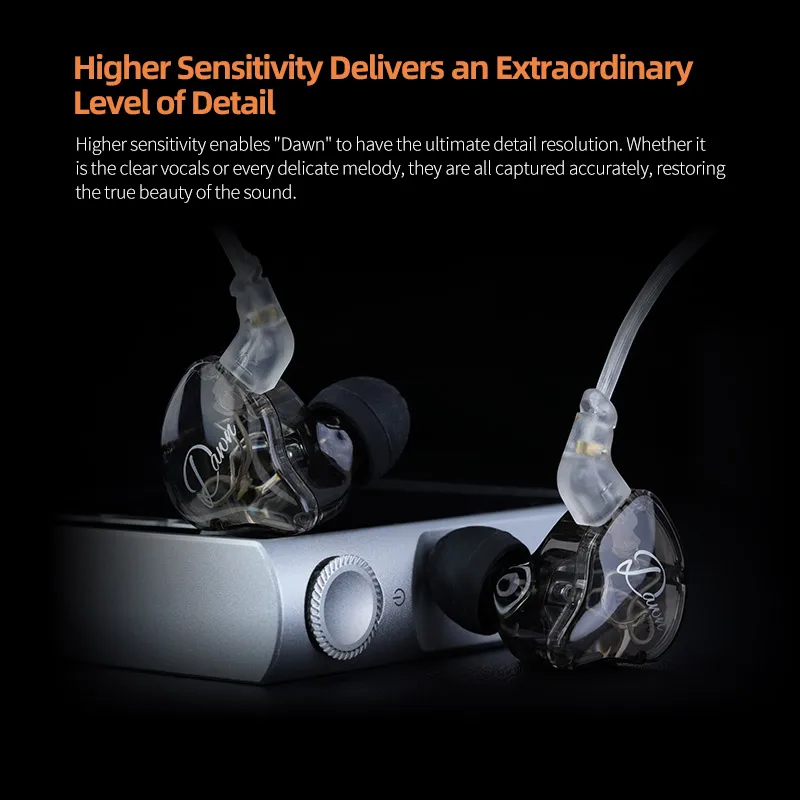 KZ Dawn Fones de ouvido Bass In Ear Monitor Fones de ouvido esportivos com cancelamento de ruidos HIFI
