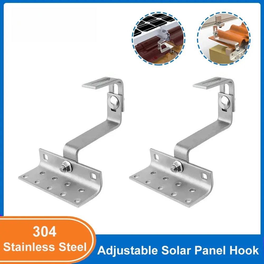 

180° Adjustable Solar Roof Hooks - Tile Roof Mounting Bracket for Photovoltaic Panels (Weather-Resistant, Easy Installation)