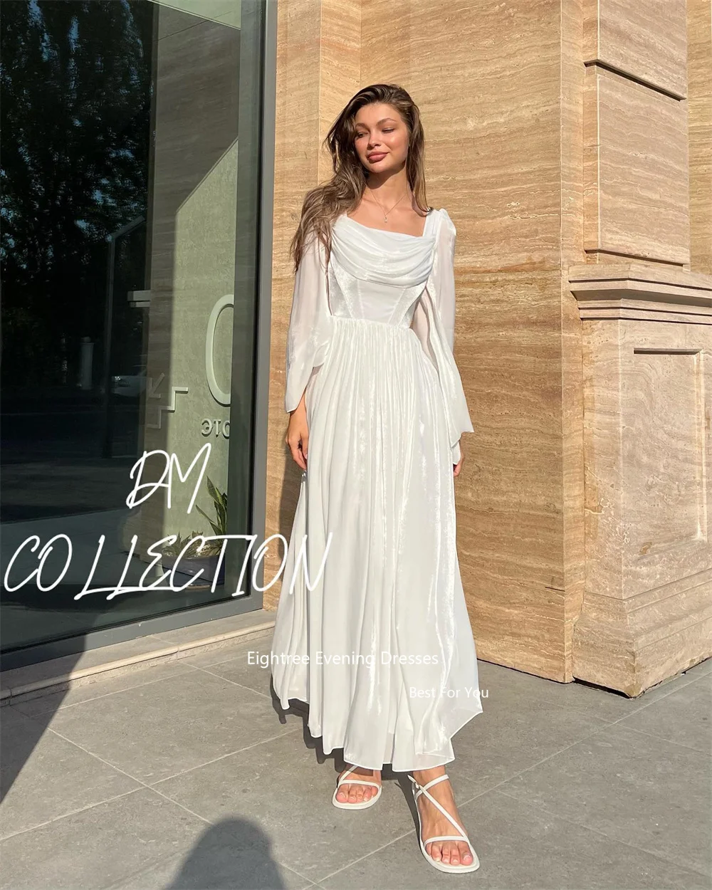 Eightree Chiffon Silk Evening Dresses Full Length Long A Line Floor Length Vestidos De Fiesta Elegantes Para Mujer 2024 Vestidos