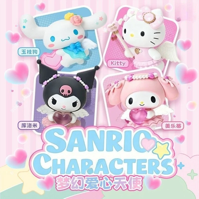 Cute Cartoon Hello Kitty My Melody Kuromi Fantasy Love Angel Ornaments Kawaii Creative Desktop Figures Selected Birthday Gifts