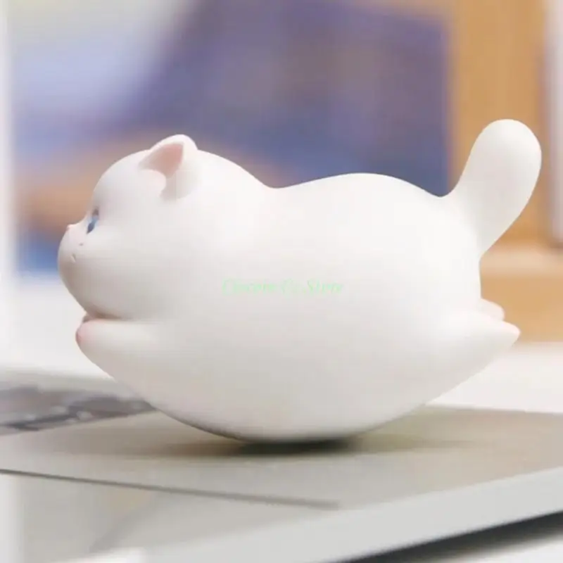 X90F Resin Rocking Cats Handcrafted Decors Desk Items Reduce Work Anxiety Enhances Home Mood Fun Motion Figurines Gift