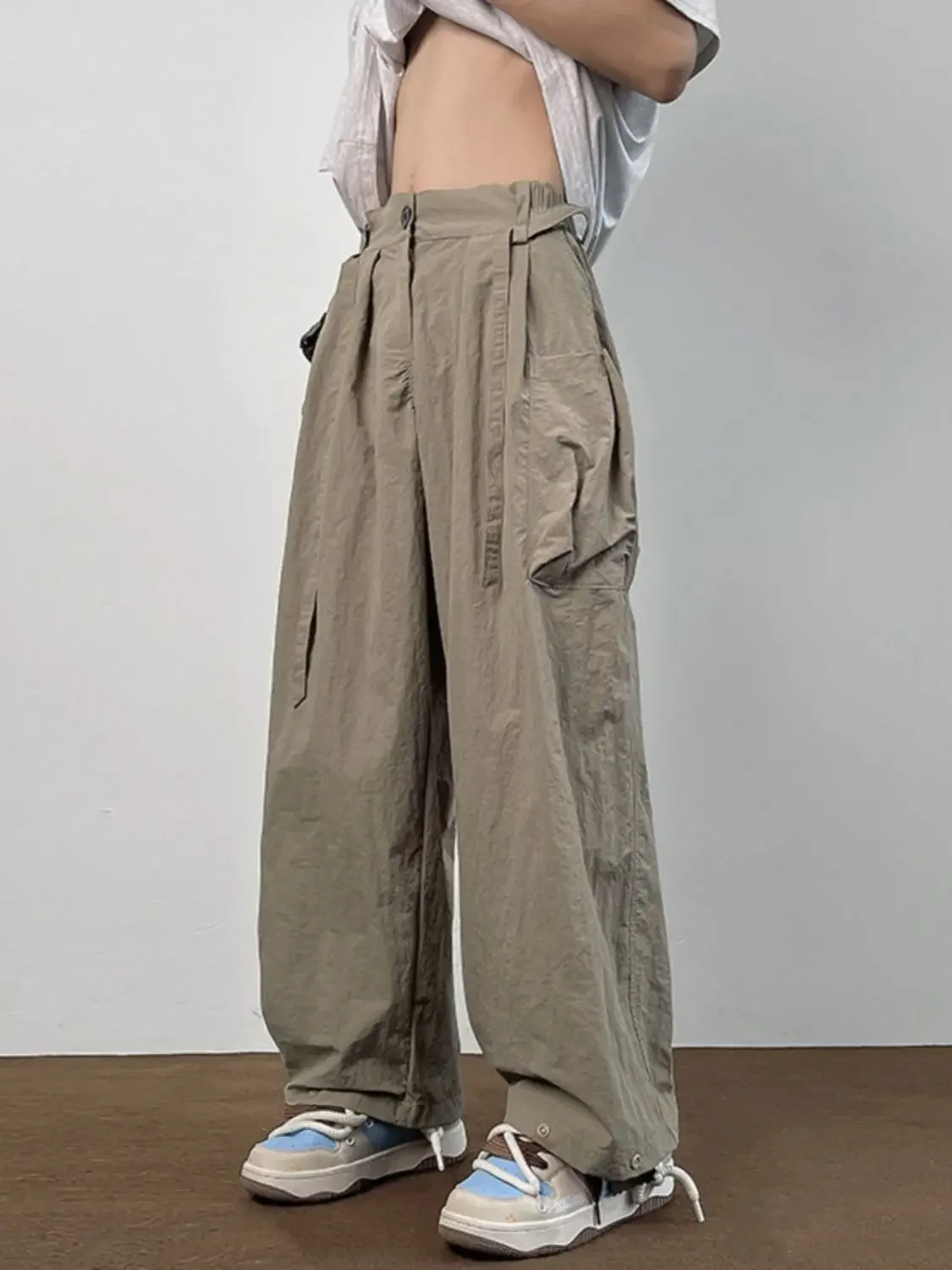 

American Workwear Pants Men Summer New Thin Trendy Loose Straight Casual JJ796