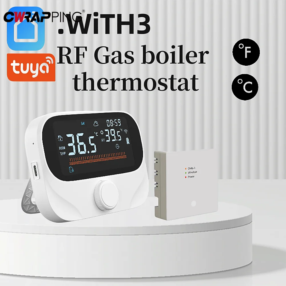 

Tuya WiFi Smart Home Wireless Thermostat RF Battery Gas Boiler Water Heating Digital Temperature Controller Alexa Google Home