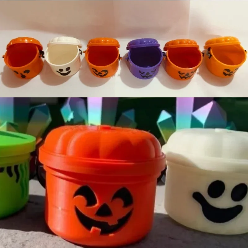 Halloween Pumpkins Small Bucket Mini Pumpkin Shape Candy Jar Basket Party Holiday Decorations Gift  Trick Or Treat Basket