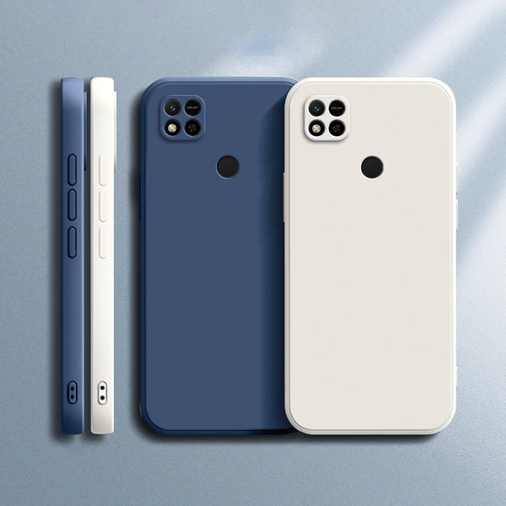 Simple Liquid Silicone Mobile Phone Case for Redmi 10A 9C NFC 9 Activ POCO C31 India Camera Protection Soft Original Basic Cover