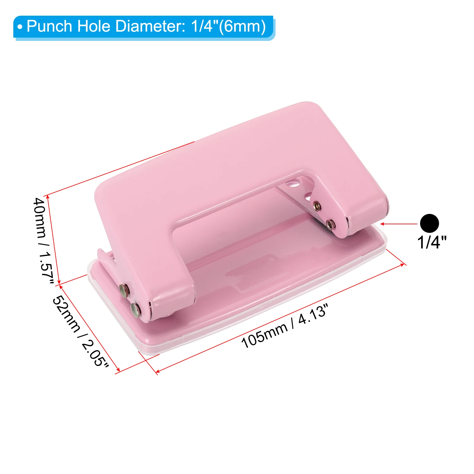 Imagem -02 - Portátil Double Hole Puncher Perfurador Manual Escritório Binding Supplies Scrapbook Jornal Papelaria 2-hole Puncher 4