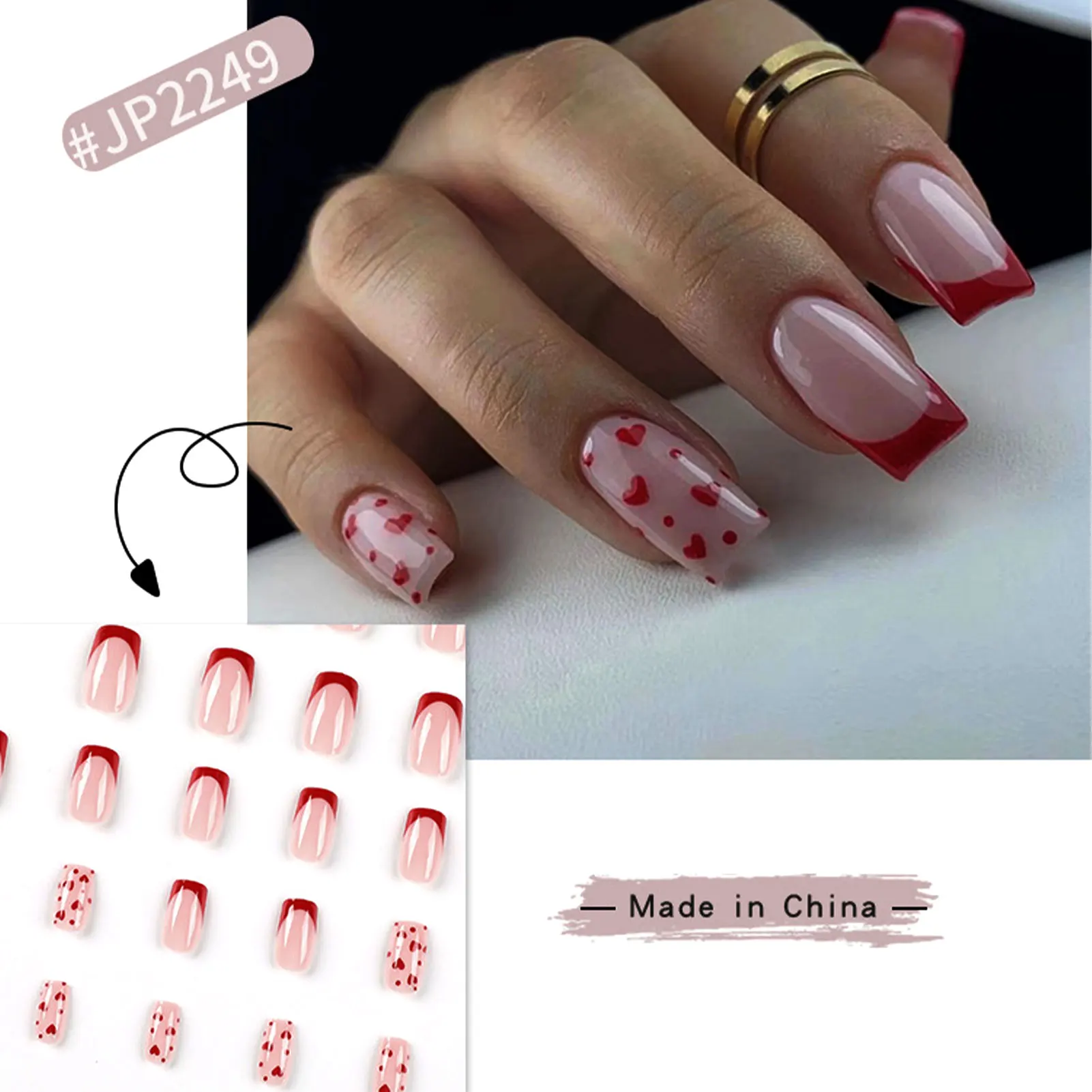 Adesivi per unghie in Gel UV rimovibili per unghie finte rosa stile elegante per Nail Salon arte fai da te