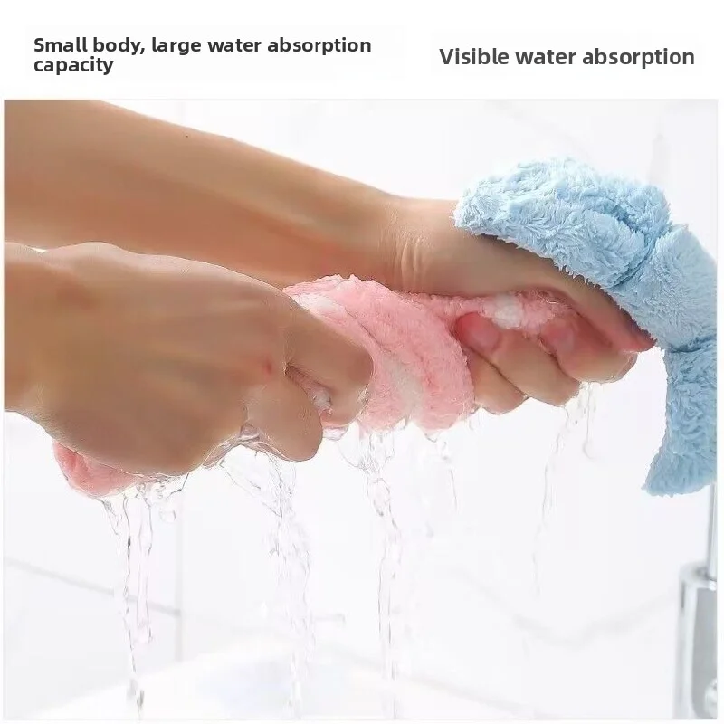 Cartoon Hand Towel Soft Absorbent Coral Velvet Embroidered Skin-friendly Microfiber Lollipop Wiping Cloth For Kitchen Bathroom
