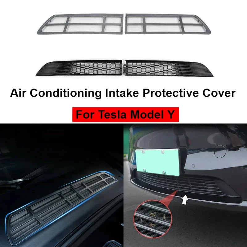 

For Tesla Model Y Filter Screen Insect Proof Screen Air Inlet Protect Cover Air Conditioning Intake Protective Cover Accessories
