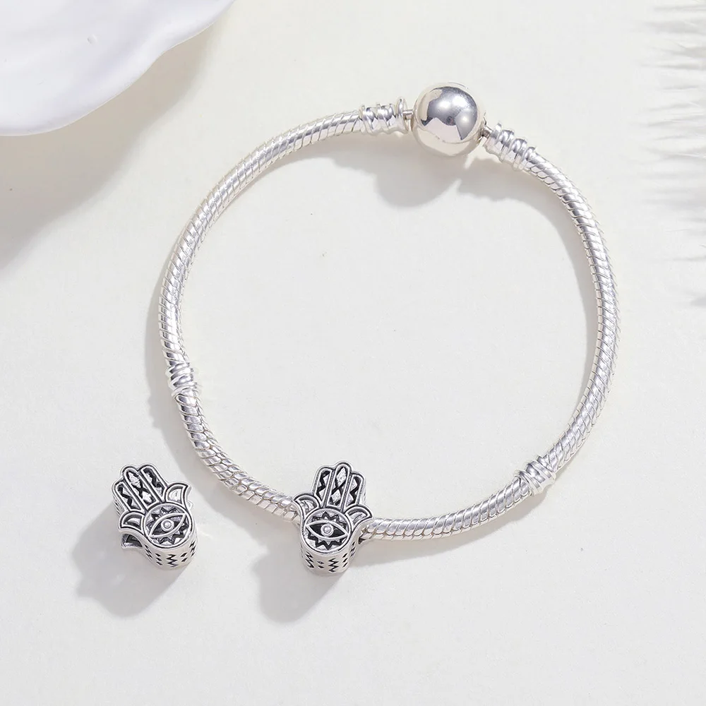 New 925 Sterling Silver Hot Sale Charms Hand Of Fatima Beads Fit Original Bracelet Diy For Women Fashion Jewelry Gifts