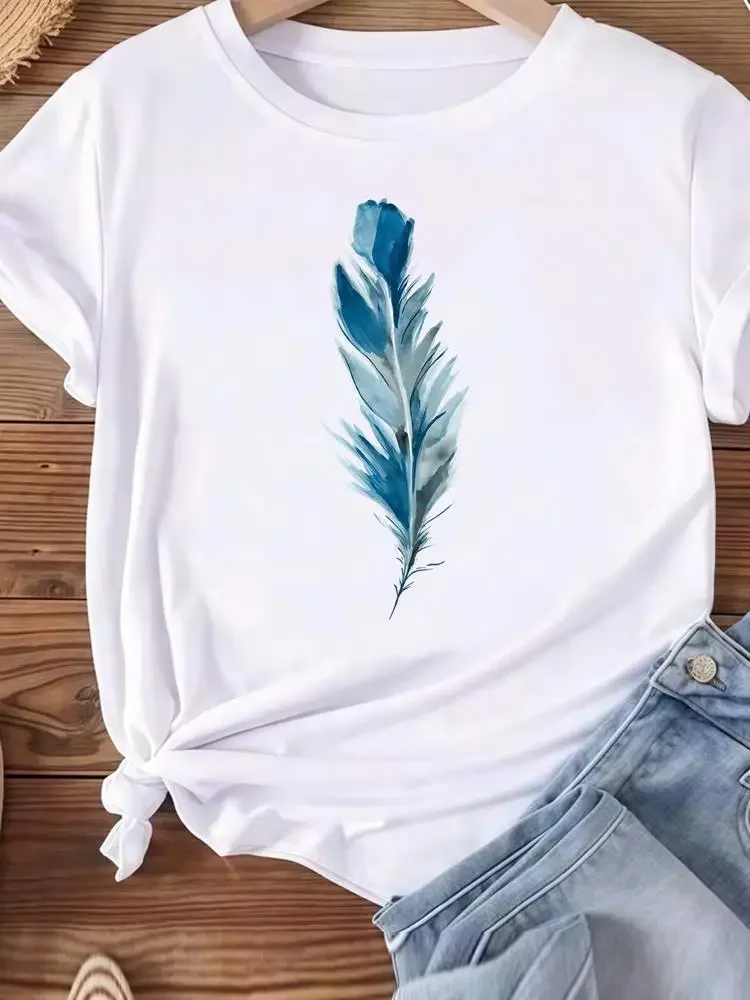 Sweet Plant Trend Cute Clothing Fashion Clothes Ladies Popular Casual Women Graphic T Short Sleeve Tees Print O-neck T-shirts