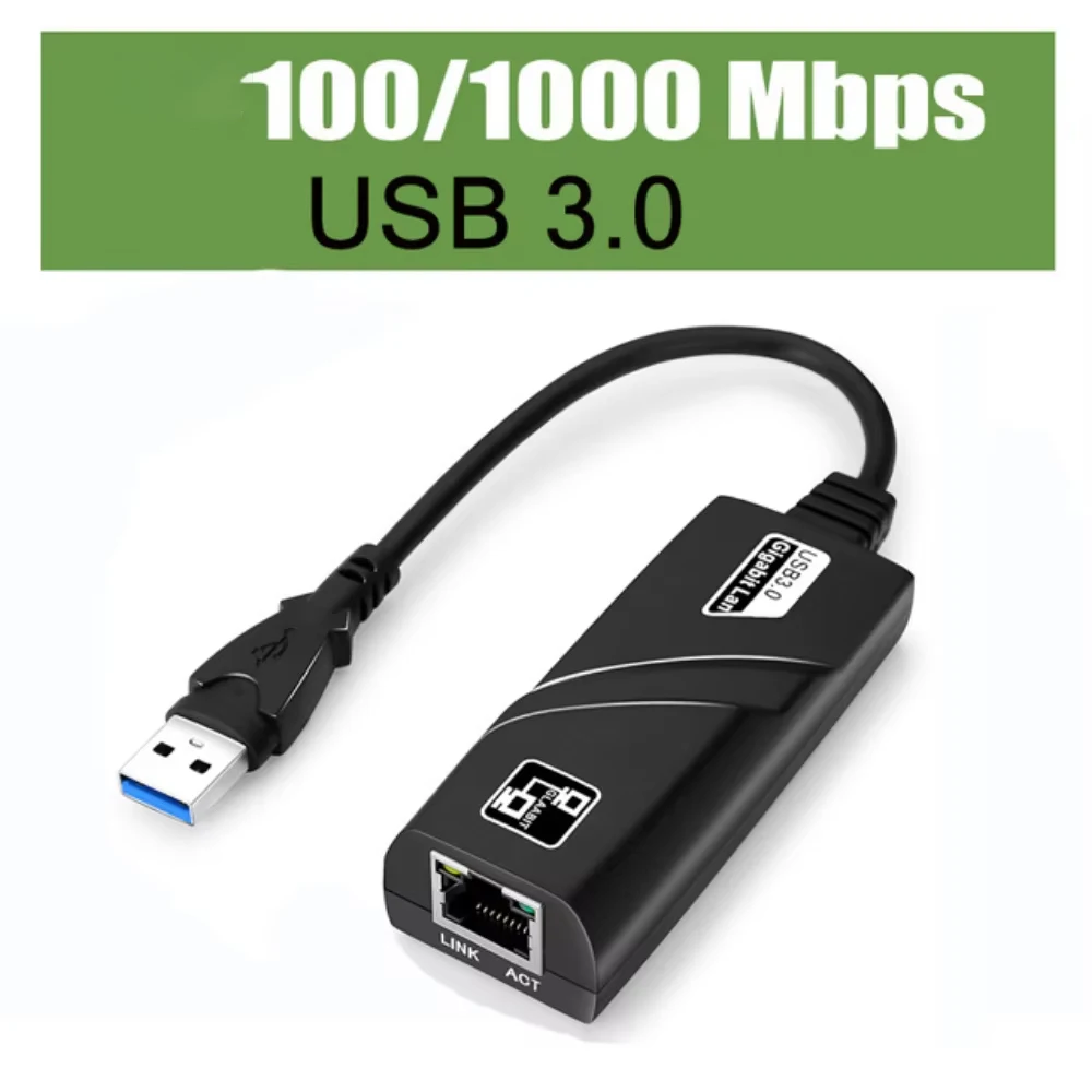 100/1000Mbps USB 3.0 Wired Network Card USB to RJ45 Type C to RJ45 LAN Ethernet Adapter for PC Macbook Windows Laptop Game