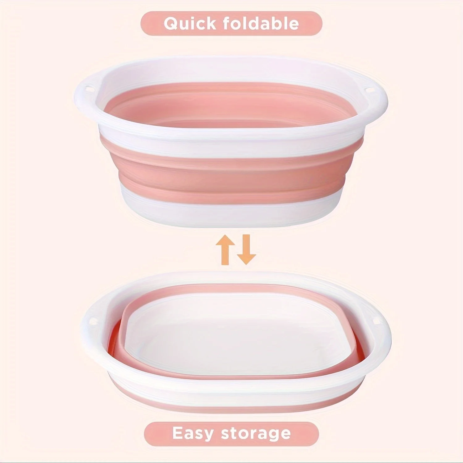 1PC Small Portable Foldable Wash Basin, Vegetable Basin, Foot Basin. Easy To Clean, Lightweight And Extendable.