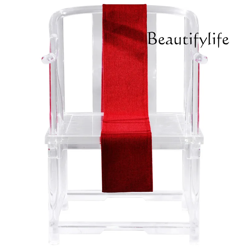 

Acrylic Transparent Armchair Palace Chair Modern Light Luxury Home Backrest round-Backed Armchair Italian Minimalist Armchair