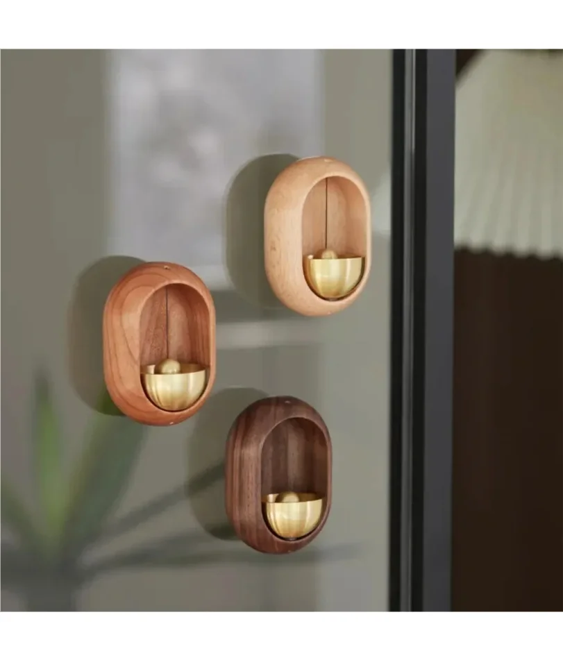 Wooden Wind Chimes Wireless  Doorbell Entrance Door Bell Decorative Wind Bell for Home Opening Hanging Decorations