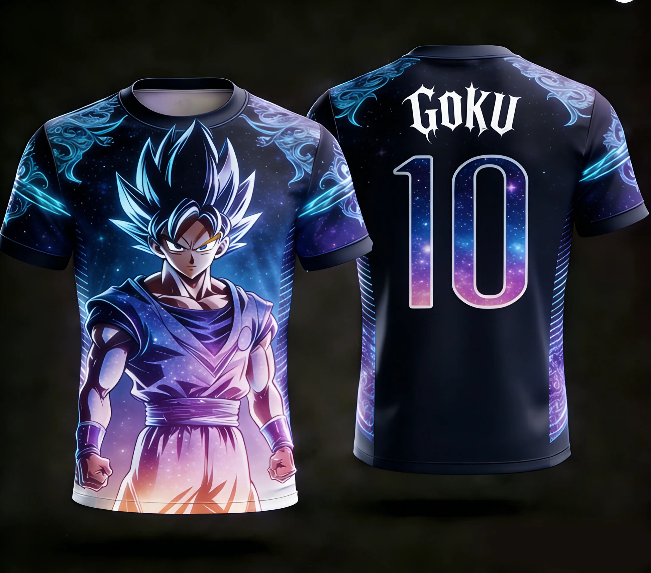 

2026 Dragon Ball Authentic Licensed 3D Print AI Goku No.10 Jersey Family Matching S-6XL 90cm-160cm Trendy Wear