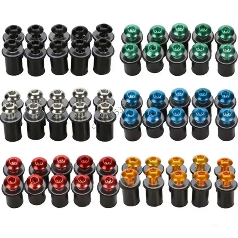 

090E 10pcs Motorcycle Windshield Mounting Fastener Motorbike Accessories M5x16mm Windscreen Screw Easy Installation