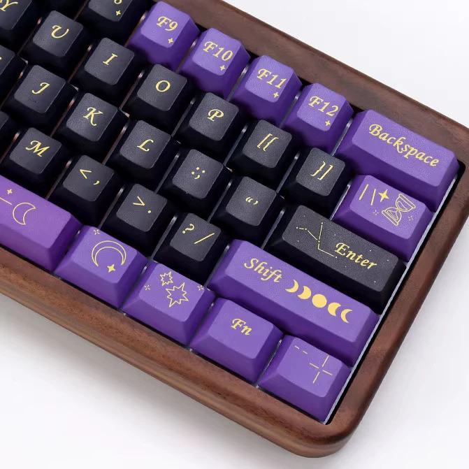 

Колпачки для клавиш с прополостью Stardust, оригинальная высота, клавиша PBT143, сублимационная настройка, полный набор тематических созвездий