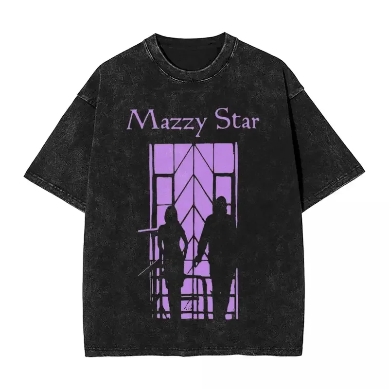 Purple mazzy star washed t shirts hip hop casual t-shirt punk rock tees tops men women cotton harajuku graphic